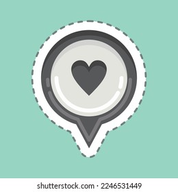 Sticker line cut Location. related to Valentine's Day symbol. simple design editable. simple illustration