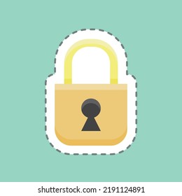 Sticker line cut Locked. suitable for Security symbol. simple design editable. design template vector. simple illustration