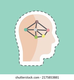 Sticker line cut Logic. suitable for Programming symbol. simple design editable. design template vector. simple symbol illustration