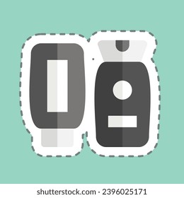Sticker line cut Lotion. related to Cosmetic symbol. simple design editable. simple illustration