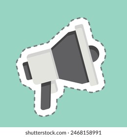 Sticker line cut Loudspeaker. related to Emergency symbol. simple design illustration