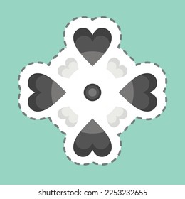 Sticker line cut Love. related to Volunteering symbol. Help and support. friendship