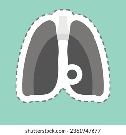 Sticker line cut Lung Disease. related to Body Ache symbol. simple design editable. simple illustration