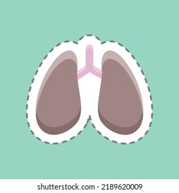 Sticker line cut Lungs. suitable for education symbol. simple design editable. design template vector. simple illustration
