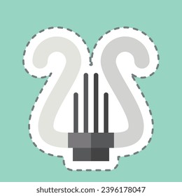 Sticker line cut Lyre. related to Theatre Gradient symbol. simple design editable. simple illustration