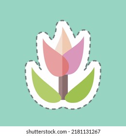 Sticker line cut Macro Photography. suitable for Art symbol. simple design editable. design template vector. simple illustration