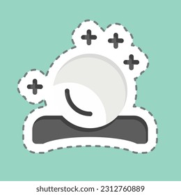 Sticker line cut Magic Ball. related to Halloween symbol. simple design editable. simple illustration