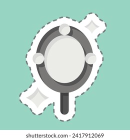 Sticker line cut Magic Mirror. related to Magic symbol. simple design editable. simple illustration