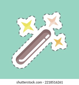 Sticker line cut Magic Wand. related to Graphic Design Tools symbol. simple design editable. simple illustration. simple vector
