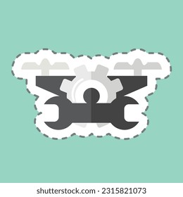 Sticker line cut Maintenance and Repair. related to Drone symbol. simple design editable. simple illustration