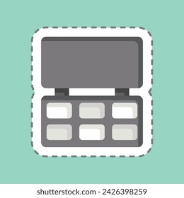 Sticker line cut Make Up Kit. related to Fashion symbol. simple design editable. simple illustration
