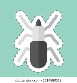 Sticker line cut Malware. related to Insects symbol. design editable