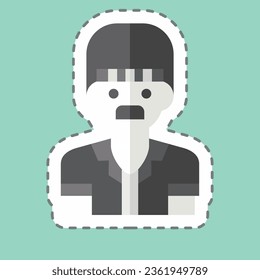 Sticker line cut Man. related to Indigenous People symbol. simple design editable. simple illustration