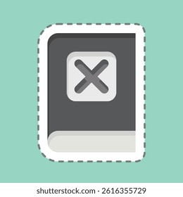 Sticker line cut Manual. related to Exclamation symbol. design editable