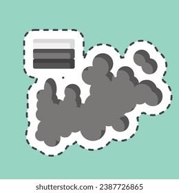Sticker line cut Map. related to Russia symbol. simple design editable. simple illustration