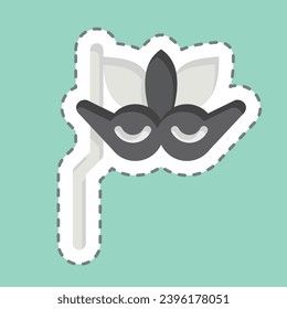 Sticker line cut Mask. related to Theatre Gradient symbol. simple design editable. simple illustration