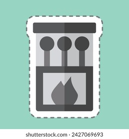 Sticker line cut Match. related to Picnic symbol. simple design editable. simple illustration