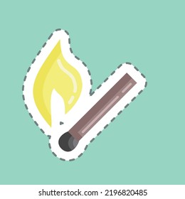 Sticker line cut Match. suitable for House symbol. simple design editable. design template vector. simple illustration