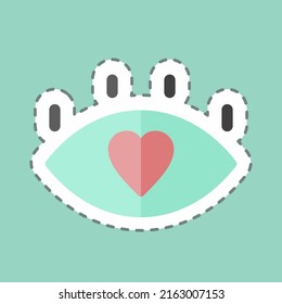 Sticker line cut Meaning. suitable for Community symbol. simple design editable. design template vector. simple symbol illustration