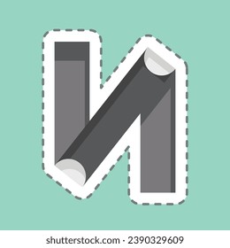 Aufkleber-Strichschnitt-Messband in Zusammenhang mit dem Carpentry-Symbol stehen. einfaches Design bearbeitbar. einfache Abbildung