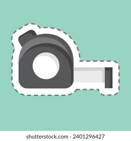 Sticker line cut Measuring Tape. related to Construction symbol. simple design editable. simple illustration