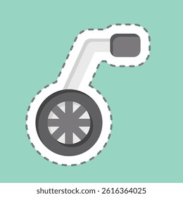 Sticker line cut Measuring Wheel. related to Civil Engineering symbol. editable