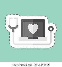 Sticker line cut Medical Service. related to Dropshipping symbol. design editable