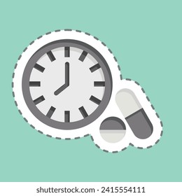Sticker line cut Medication Timing. related to Hepatologist symbol. simple design editable. simple illustration