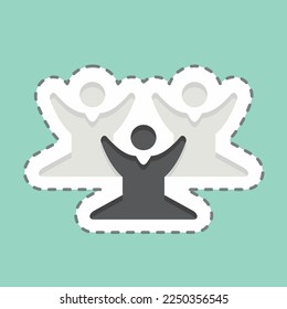 Sticker line cut Meditation Training. related to Psychological symbol. simple illustration. emotions, empathy, assistance