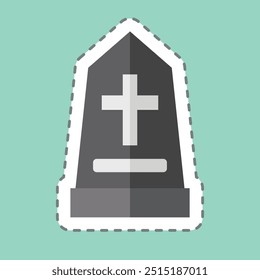 Sticker line cut Memorial. related to Seath symbol. simple illustration