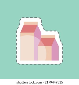 Sticker line cut Milk Product. suitable for Drink symbol. simple design editable. design template vector. simple symbol illustration