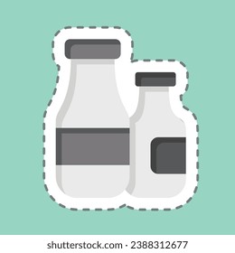 Sticker line cut Milk Syrup. related to Coffee symbol. simple design editable. simple illustration