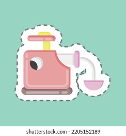 Sticker line cut Mincer. suitable for Kitchen Appliances symbol. simple design editable. design template vector. simple illustration