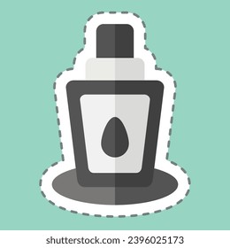 Sticker line cut Mineral Spray. related to Cosmetic symbol. simple design editable. simple illustration