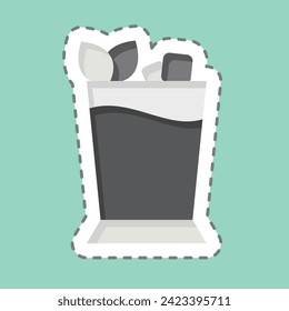 Sticker line cut Mint Julep. related to Cocktails,Drink symbol. simple design editable. simple illustration