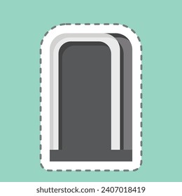 Sticker line cut Mirror. related to Home Decoration symbol. simple design editable. simple illustration