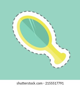 Sticker line cut Mirror. suitable for beauty care symbol. simple design editable. design template vector. simple symbol illustration
