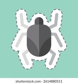 Sticker line cut Mite. related to Insects symbol. design editable 1