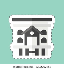 Sticker line cut Mobile Home. related to Accommodations symbol. simple design editable. simple illustration