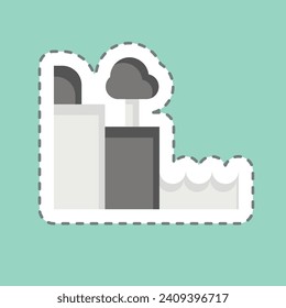 Sticker line cut Moher Cliffs. related to Ireland symbol. simple design editable. simple illustration