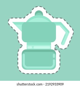 Sticker line cut Moka Pot. suitable for education symbol. simple design editable. design template vector. simple illustration