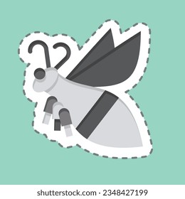 Sticker line cut Mountain Bee. related to Apiary symbol. simple design editable. simple illustration