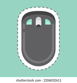 Sticker line cut Mouse. suitable for Computer Components symbol. simple design editable. design template vector. simple illustration