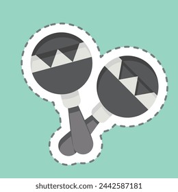 Sticker line cut Mracas. related to South Africa symbol. simple design illustration