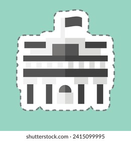 Sticker line cut Museo Del Prado. related to Spain symbol. simple design editable. simple illustration