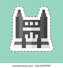 Sticker line cut Museo Peina Sofia. related to Spain symbol. simple design editable. simple illustration