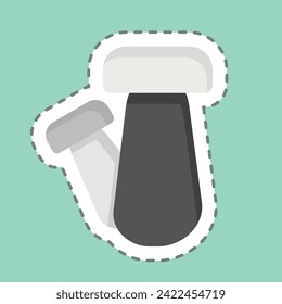 Sticker line cut Mushroom. related to Vegan symbol. simple design editable. simple illustration