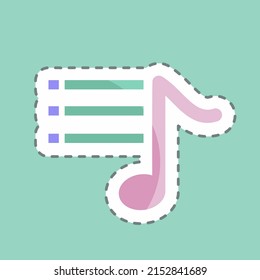 Sticker line cut Music Options. suitable for music symbol. color mate style. simple design editable. design template vector. simple symbol illustration
