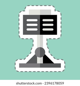 Sticker line cut Music Stand. related to Theatre Gradient symbol. simple design editable. simple illustration