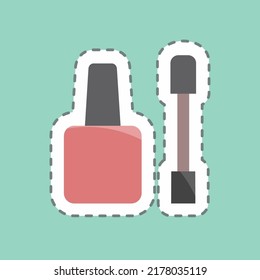 Sticker line cut Nail Treatment Items. suitable for Spa symbol. simple design editable. design template vector. simple symbol illustration